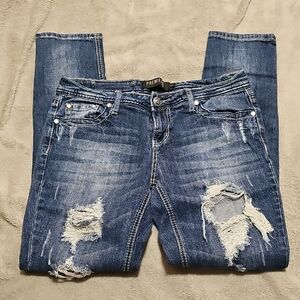 Premier Women's Ripped Blue Boyfriend Jeans